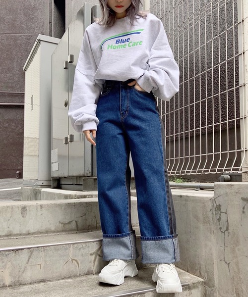 Figments（フィグメンツ）の「クロップドプリントスウェット（スウェット・レディース・ブラック/グレー・FREE）」の7枚目の写真