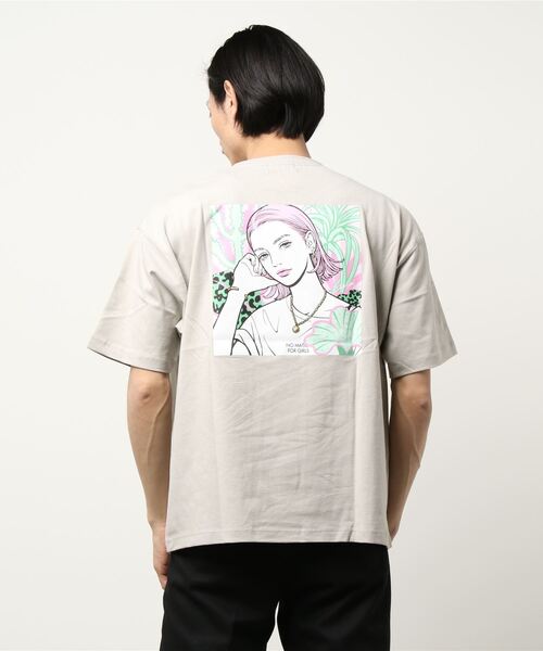 ha | za l ma hazama 長袖Tシャツ グレー イラストプリント ha | za l ma hazama 長袖Tシャツ グレー イラストプリント