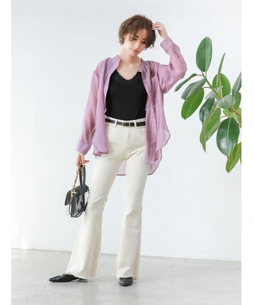 Vネックレースニットタンクトップ（キャミソール）｜fifth