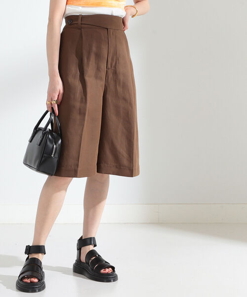 Ray BEAMS(レイビームス)の「Ray BEAMS / 1タック ワイド ハーフパンツ(その他パンツ・レディース・ベージュ/ダークブラウン・0/1)」の14枚目の写真