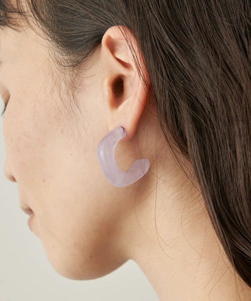 AMERICAN HOLIC（アメリカンホリック）の「C型アクリルピアス（ピアス（両耳用）・レディース・ブラウン/ミント/ライトパープル・FREE）」の3枚目の写真