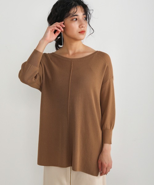 Bou Jeloud（ブージュルード）の「さらさらセンターラインニットTOPS（ニット/セーター・レディース・ネイビー/ブラウン/レッド/グリーン・FREE）」の17枚目の写真