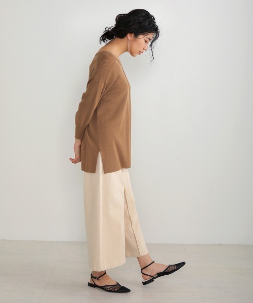 Bou Jeloud（ブージュルード）の「さらさらセンターラインニットTOPS（ニット/セーター・レディース・ネイビー/ブラウン/レッド/グリーン・FREE）」の9枚目の写真