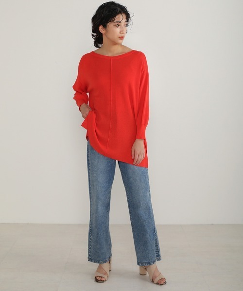 Bou Jeloud（ブージュルード）の「さらさらセンターラインニットTOPS（ニット/セーター・レディース・ネイビー/ブラウン/レッド/グリーン・FREE）」の13枚目の写真