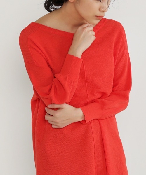 Bou Jeloud（ブージュルード）の「さらさらセンターラインニットTOPS（ニット/セーター・レディース・ネイビー/ブラウン/レッド/グリーン・FREE）」の22枚目の写真