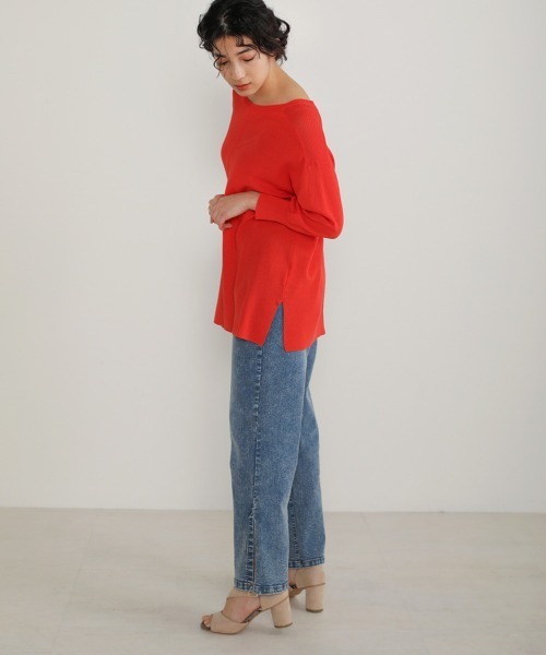 Bou Jeloud（ブージュルード）の「さらさらセンターラインニットTOPS（ニット/セーター・レディース・ネイビー/ブラウン/レッド/グリーン・FREE）」の18枚目の写真