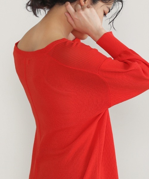 Bou Jeloud（ブージュルード）の「さらさらセンターラインニットTOPS（ニット/セーター・レディース・ネイビー/ブラウン/レッド/グリーン・FREE）」の10枚目の写真