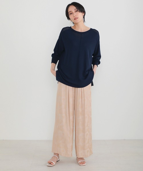 Bou Jeloud（ブージュルード）の「さらさらセンターラインニットTOPS（ニット/セーター・レディース・ネイビー/ブラウン/レッド/グリーン・FREE）」の6枚目の写真