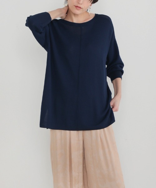 Bou Jeloud（ブージュルード）の「さらさらセンターラインニットTOPS（ニット/セーター・レディース・ネイビー/ブラウン/レッド/グリーン・FREE）」の14枚目の写真