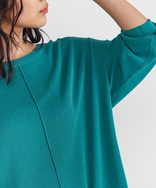 Bou Jeloud（ブージュルード）の「さらさらセンターラインニットTOPS（ニット/セーター・レディース・ネイビー/ブラウン/レッド/グリーン・FREE）」の7枚目の写真