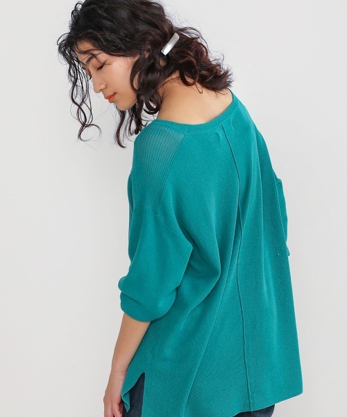 Bou Jeloud（ブージュルード）の「さらさらセンターラインニットTOPS（ニット/セーター・レディース・ネイビー/ブラウン/レッド/グリーン・FREE）」の12枚目の写真