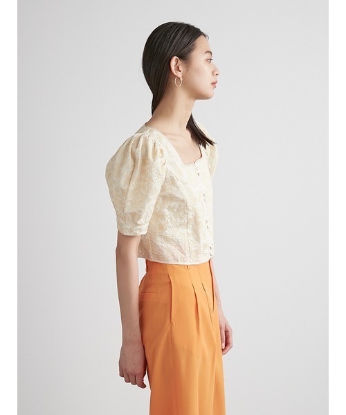 Lily Brown ホワイト パフスリーブシャツ M Lily Brown ホワイト パフスリーブシャツ M LILY BROWN（リリー