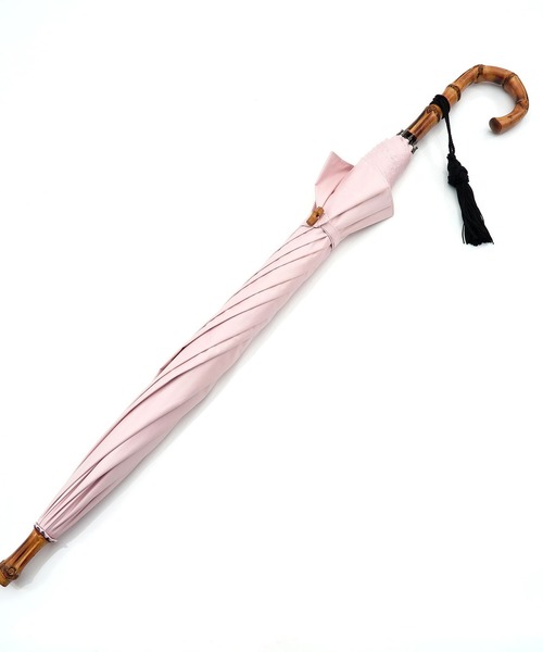 utatane（ウタタネ）の「日傘 完全遮光100％ 晴雨兼用 竹ハンドル55cm大判（長傘・レディース・ブラック/グレー/ネイビー/ベージュ/レッド/ピンク/ブルー/グリーン/マスタード/ラベンダー・FREE）」の16枚目の写真