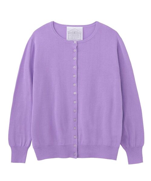 NIMES（ニーム）の「コンパクトスピン ボタンカーディガン（ニット/セーター・レディース・ベージュ/パープル/ミント/ブラック・99）」の5枚目の写真