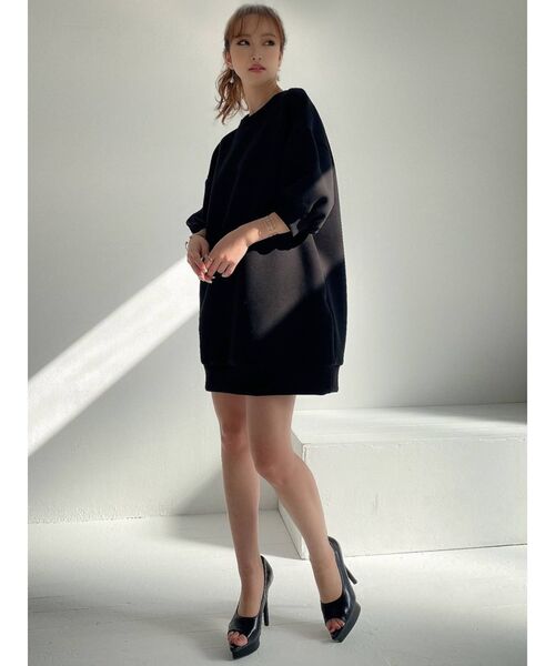 RESEXXY（リゼクシー）の「ボンディングミニワンピース（ワンピース・レディース・ブラック/ベージュ/ミント・FREE）」の11枚目の写真