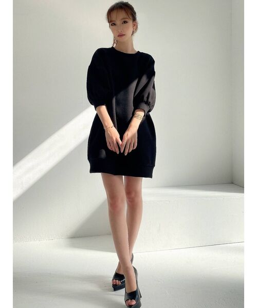 RESEXXY（リゼクシー）の「ボンディングミニワンピース（ワンピース・レディース・ブラック/ベージュ/ミント・FREE）」の8枚目の写真