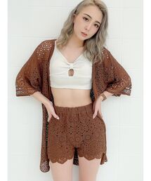 【セットアップ着用可】クロシェニットショートパンツ