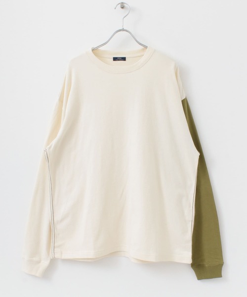 ITEMS URBANRESEARCH(アイテムズ アーバンリサーチ)の「USAコットン 袖配色 長袖Tシャツ(Tシャツ/カットソー・メンズ・オフホワイト/ブラック・MEDIUM/LARGE)」の5枚目の写真
