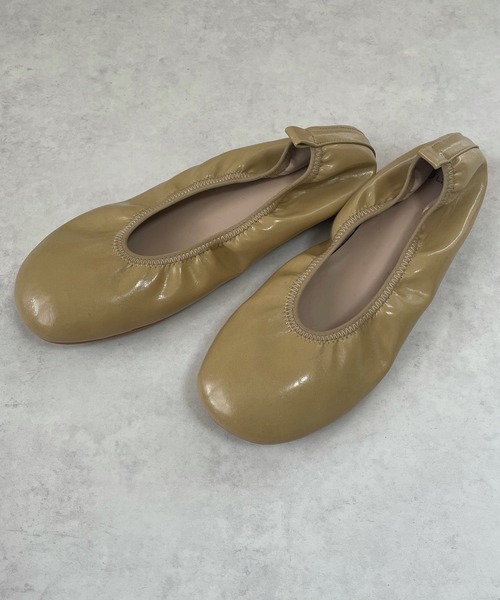 LE MORE（リモア）の「ラウンドパイピングパンプス（バレエシューズ・レディース・ベージュ/ブラウン/アイボリー・S/M/L）」の7枚目の写真