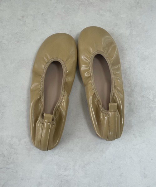 LE MORE（リモア）の「ラウンドパイピングパンプス（バレエシューズ・レディース・ベージュ/ブラウン/アイボリー・S/M/L）」の15枚目の写真