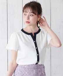TRUDEA（トルディア）の「配色パール釦ブラウス（シャツ/ブラウス・レディース）」