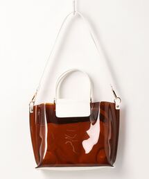 カシュカシュ cachecache / ポーチ付きクリア2wayトートバッグ