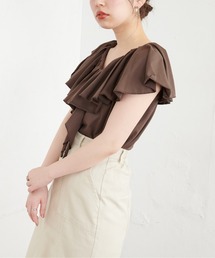 【WEB限定カラー有り】ラッフルフリルT