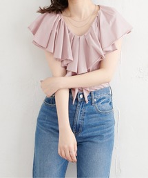 【WEB限定カラー有り】ラッフルフリルT
