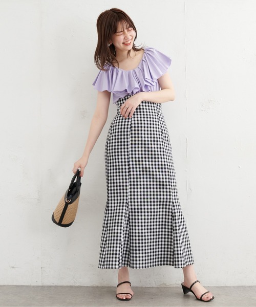 natural couture(ナチュラルクチュール)の「【WEB限定カラー有り】ラッフルフリルT(シャツ/ブラウス・レディース・オフホワイト/ブラウン/ラベンダー/ブラック/ピンク・FREE)」の22枚目の写真