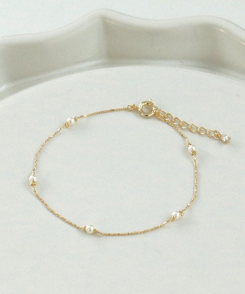 Three Four Time（ｽﾘｰﾌｫｰﾀｲﾑ）の「ステーションミニパールブレス（ブレスレット・レディース・ゴールド/ピンクゴールド・FREE）」の8枚目の写真