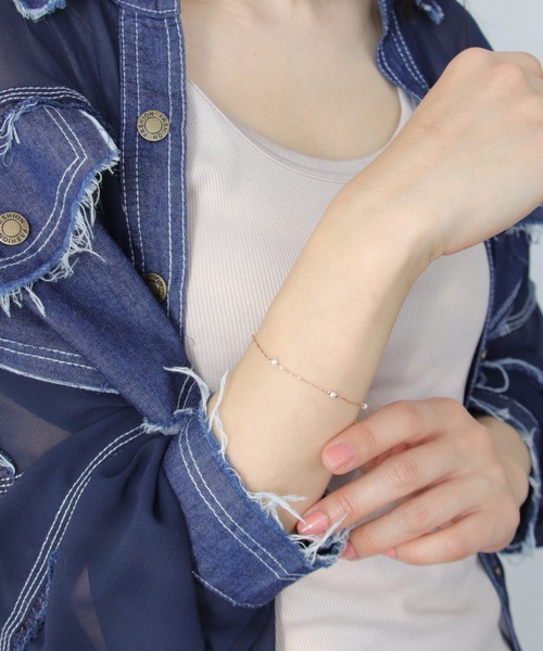 Three Four Time（ｽﾘｰﾌｫｰﾀｲﾑ）の「ステーションミニパールブレス（ブレスレット・レディース・ゴールド/ピンクゴールド・FREE）」の9枚目の写真