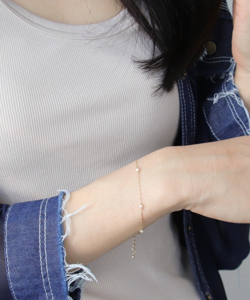 Three Four Time（ｽﾘｰﾌｫｰﾀｲﾑ）の「ステーションミニパールブレス（ブレスレット・レディース・ゴールド/ピンクゴールド・FREE）」の13枚目の写真