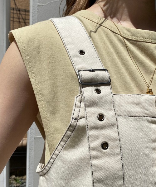 CAPRICIEUX LE'MAGE（カプリシューレマージュ）の「バイオサロペット（サロペット/オーバーオール・レディース・アイボリー/グレー・FREE）」の17枚目の写真