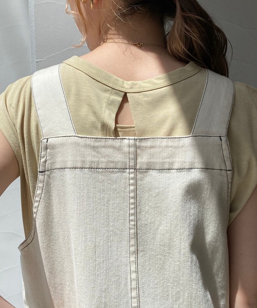 CAPRICIEUX LE'MAGE（カプリシューレマージュ）の「バイオサロペット（サロペット/オーバーオール・レディース・アイボリー/グレー・FREE）」の8枚目の写真