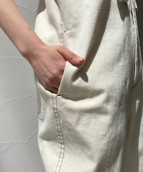 CAPRICIEUX LE'MAGE（カプリシューレマージュ）の「バイオサロペット（サロペット/オーバーオール・レディース・アイボリー/グレー・FREE）」の3枚目の写真