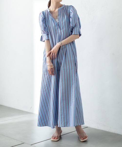 mystic（ミスティック）の「パフスリーブシャツワンピース（ワンピース・レディース・ブルー/ピンク・FREE）」の5枚目の写真