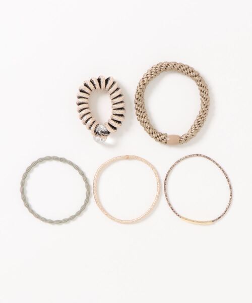 Three Four Time（ｽﾘｰﾌｫｰﾀｲﾑ）の「ラメ5本セットヘアゴム（ヘアゴム・レディース・ブラウン/ベージュ/ブラック・FREE）」の6枚目の写真