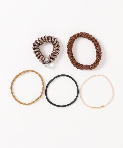 Three Four Time（ｽﾘｰﾌｫｰﾀｲﾑ）の「ラメ5本セットヘアゴム（ヘアゴム・レディース・ブラウン/ベージュ/ブラック・FREE）」の5枚目の写真
