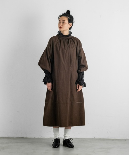 Libra Cue(リブラ キュー)の「2wayモノトーンステッチワンピース(ワンピース・レディース・ブラック/ブラウン/アイボリー・FREE)」の10枚目の写真