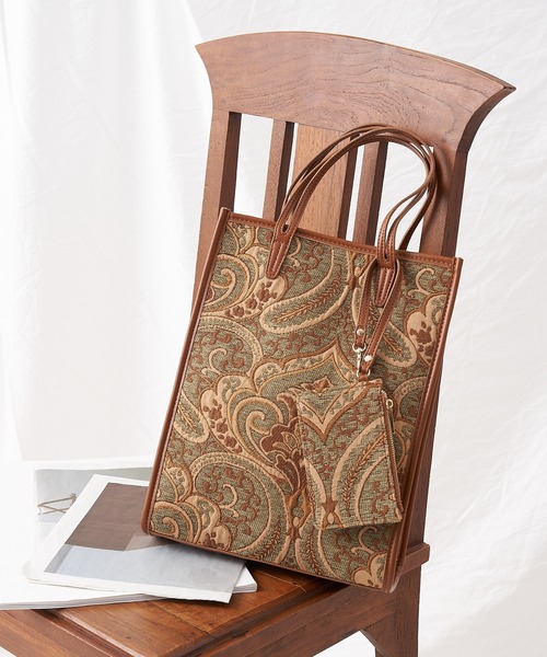 COLONY 2139（コロニートゥーワンスリーナイン）の「ジャガードポーチ付きトートバッグ/ショルダーバッグ（トートバッグ・レディース・ブラック/ブラウン/レオパード/ゼブラ/グリーン・FREE）」の3枚目の写真