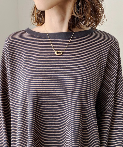 CAPRICIEUX LE'MAGE（カプリシューレマージュ）の「細ボーダーロンT（Tシャツ/カットソー・レディース・ライトベージュ/ネイビー/レッド・FREE）」の12枚目の写真