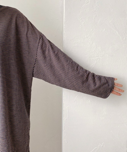 CAPRICIEUX LE'MAGE（カプリシューレマージュ）の「細ボーダーロンT（Tシャツ/カットソー・レディース・ライトベージュ/ネイビー/レッド・FREE）」の22枚目の写真