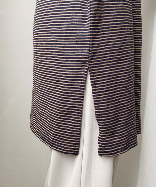 CAPRICIEUX LE'MAGE（カプリシューレマージュ）の「細ボーダーロンT（Tシャツ/カットソー・レディース・ライトベージュ/ネイビー/レッド・FREE）」の19枚目の写真