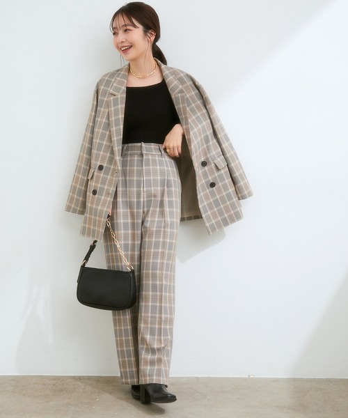 VIS（ビス）の「【セットアップ対応】スタイルアップが叶う。美脚セミワイドパンツ（スラックス・レディース・ベージュ/レンガ/ブラック/グリーン/ベージュ系その他2・L/M/S/SS）」の12枚目の写真