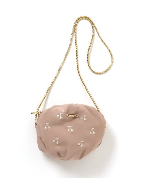 apres les cours（アプレレクール）の「さくらんぼ刺繍ポシェット（ショルダーバッグ・キッズ・ピンク/キナリ・FREE）」の2枚目の写真