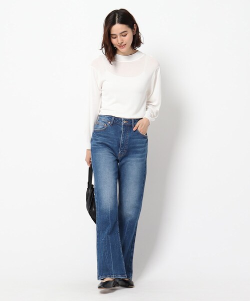 THE SHOP TK （ザ ショップ ティーケー ）の「◆EDWIN別注デニムフレアパンツ（デニムパンツ・レディース・チャコールグレー/ブルー・13/12）」の11枚目の写真