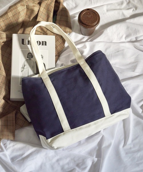 SETUP7（セットアップセブン）の「13色から選べるジップ付き、ママさんトート【SETUP7】ユーティリティキャンバスグローサリー ジップトップトート（トートバッグ・レディース・ブラック/ブラウン/グリーン/レッド/ホワイト系7/ホワイト系6/ブラック系1/グレー/ホワイト系5/ブラック系2/ネイビー系1/ネイビー系2/ネイビー系3・FREE）」の11枚目の写真