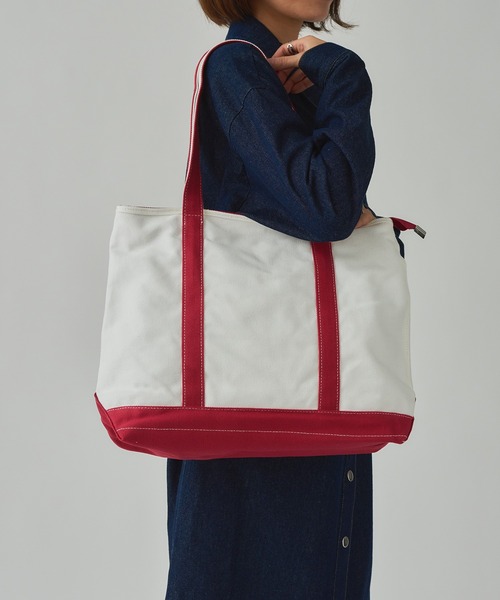 SETUP7（セットアップセブン）の「13色から選べるジップ付き、ママさんトート【SETUP7】ユーティリティキャンバスグローサリー ジップトップトート（トートバッグ・レディース・ブラック/ブラウン/グリーン/レッド/ホワイト系7/ホワイト系6/ブラック系1/グレー/ホワイト系5/ブラック系2/ネイビー系1/ネイビー系2/ネイビー系3・FREE）」の16枚目の写真