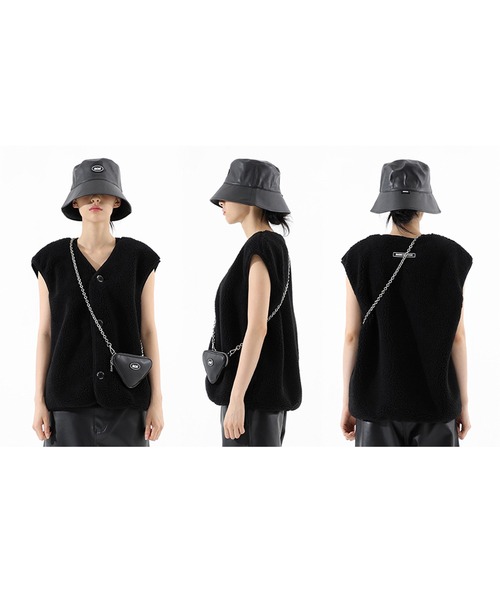 BASIC COTTON（ベーシックコットン）の「A'GEM/9 × .kom『BASIC COTTON/ベーシックコットン』BCN Triangle Bag/ベーシック トライアングル ショルダーバック（ショルダーバッグ・レディース・ブラック/A/B・FREE）」の15枚目の写真