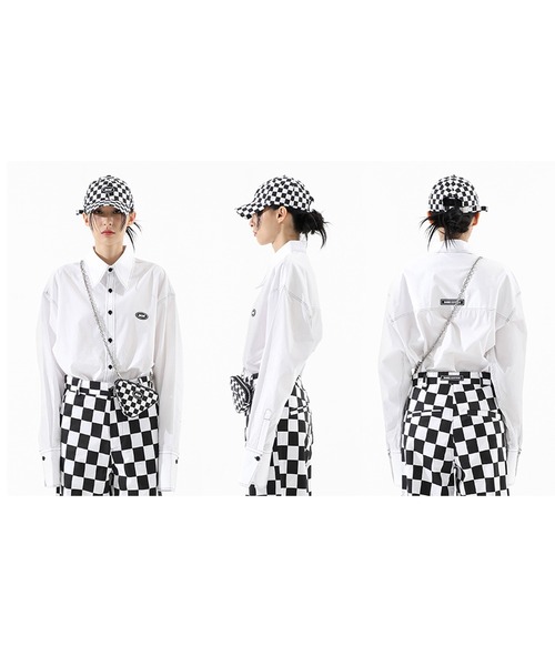 BASIC COTTON（ベーシックコットン）の「A'GEM/9 × .kom『BASIC COTTON/ベーシックコットン』BCN Triangle Bag/ベーシック トライアングル ショルダーバック（ショルダーバッグ・レディース・ブラック/A/B・FREE）」の5枚目の写真